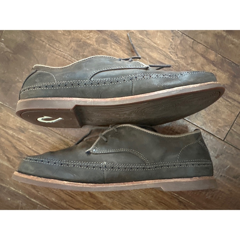 OluKai Honolulu Lace Men's Dark Brown Leather Chukka Boots US M9‎ EUR 42 - Picture 3 of 8